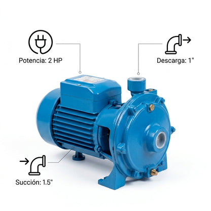 BOMBA DE AGUA BRUNELLI DE 2 HP DE 1.5 X 1 PULGADAS