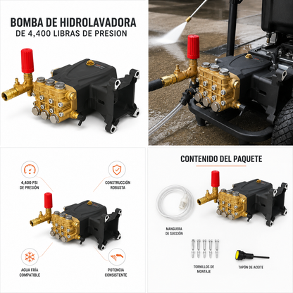 BOMBA DE HIDROLAVADORA DE 4,400 LIBRAS DE PRESION