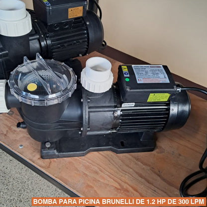BOMBA PARA PICINA BRUNELLI DE 1.2 HP DE 300 LPM