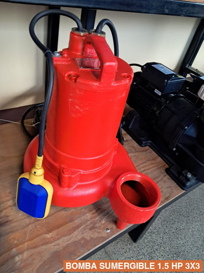 BOMBA SUMERGIBLE 1.5 HP 3X3
