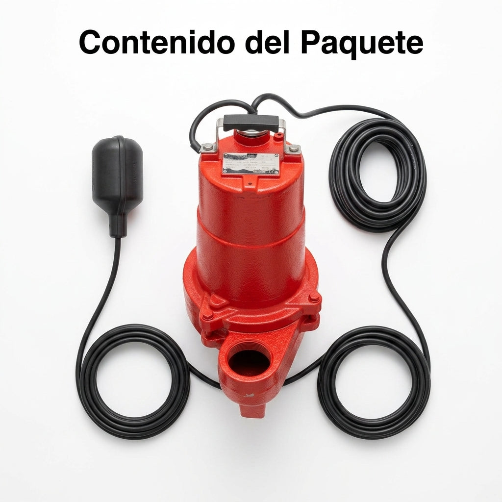 BOMBA SUMERGIBLE DE 1/2 HP PARA AGUAS NEGRAS