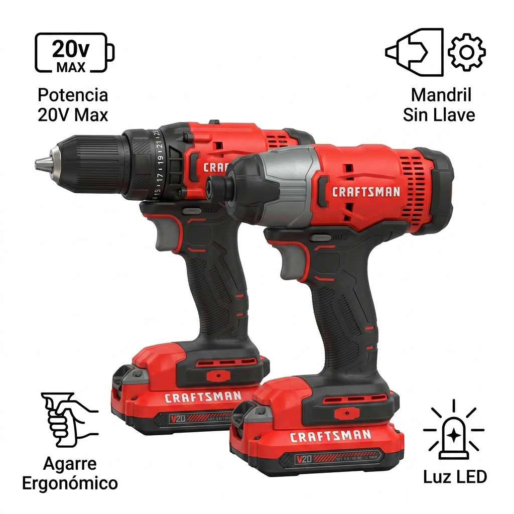 COMBO TALADROS CRAFTMAN DE 20V