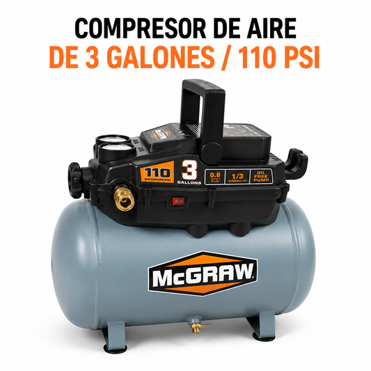 COMPRESOR DE AIRE DE 3 GALONES / 110 PSI