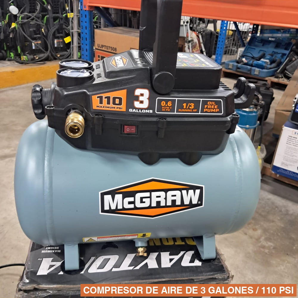 COMPRESOR DE AIRE DE 3 GALONES / 110 PSI