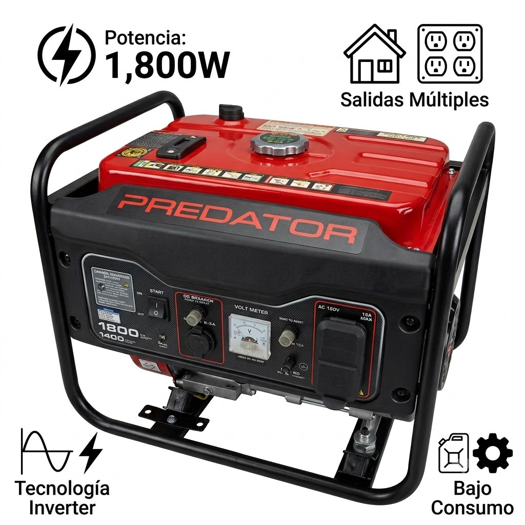 GENERADOR ELECTRICO INVERTER PREDATOR DE 1,800 WATTS