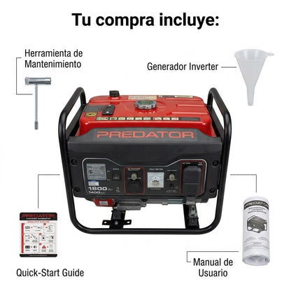 GENERADOR ELECTRICO INVERTER PREDATOR DE 1,800 WATTS
