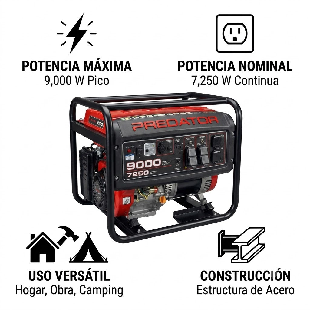 GENERADOR ELECTRICO PREDATOR DE 9,000 WATTS