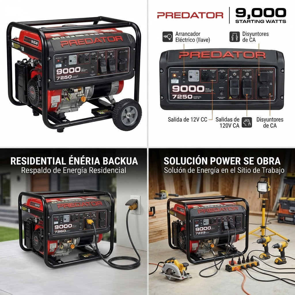 GENERADOR ELECTRICO PREDATOR DE 9,000 WATTS