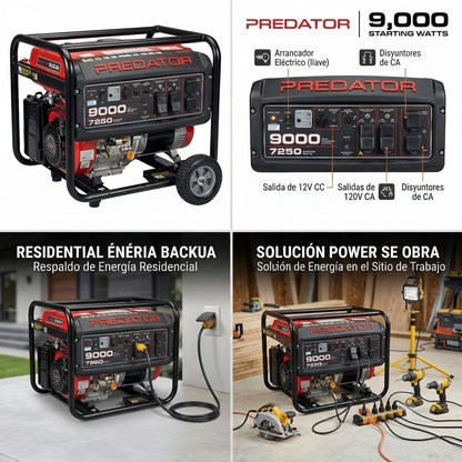 GENERADOR ELECTRICO PREDATOR DE 9,000 WATTS