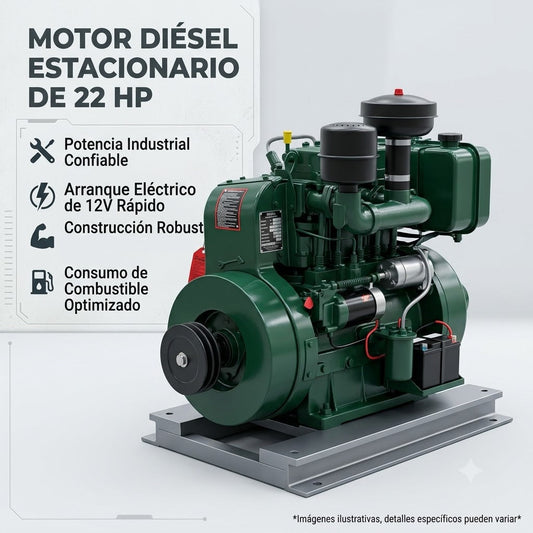 MOTOR DIESEL ESTACIONARIO DE 22 HP CON ARANQUE ELECTRICO