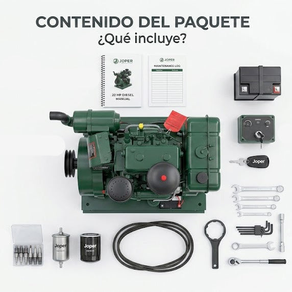 MOTOR DIESEL ESTACIONARIO DE 22 HP CON ARANQUE ELECTRICO