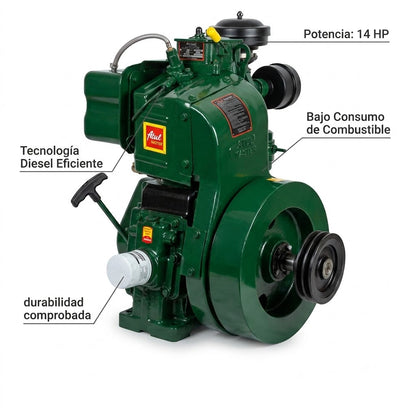 MOTOR ESTACIONARIO ATUL MASTER DIESEL DE 14 HP