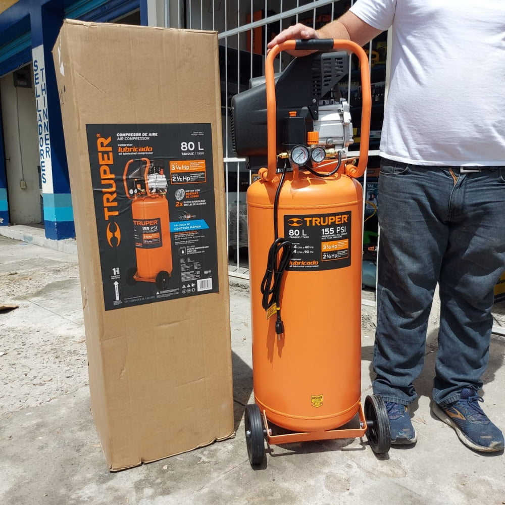 COMPRESOR DE 80 LITROS TRUPER 155PSI