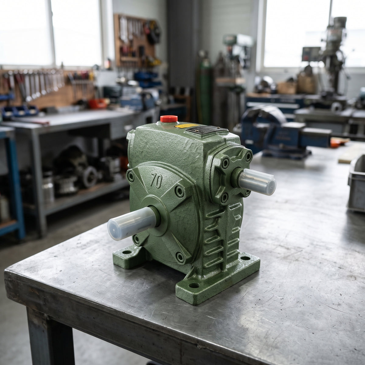 Industrial Worm Gearbox / Speed Reducer — Estilo de Vida - Producto en Uso | Generated by Modelize