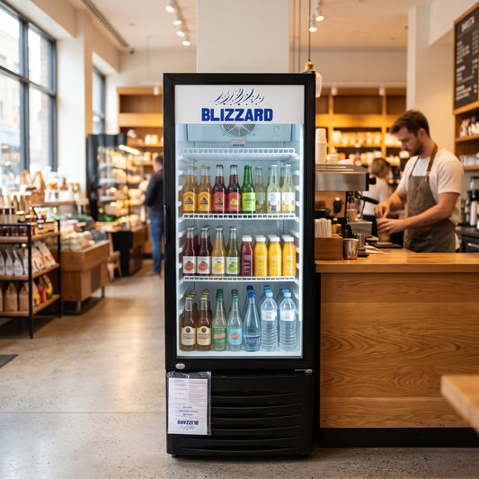 Commercial Display Refrigerator / Beverage Cooler — Estilo de Vida - Producto en Uso | Generated by Modelize