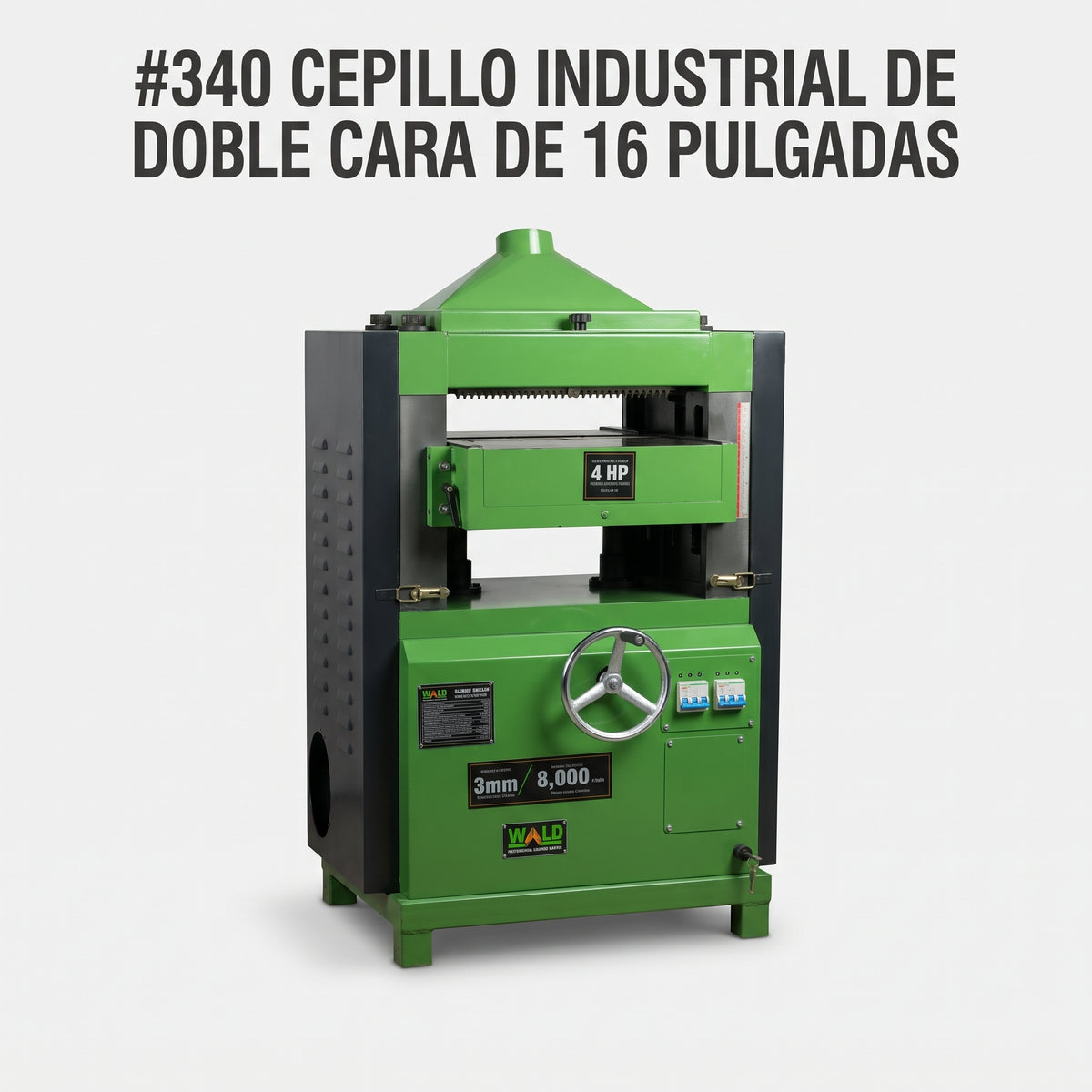 Industrial Woodworking Surface Planer / Thicknesser Machine — Portada Principal - Estudio Blanco | Generated by Modelize
