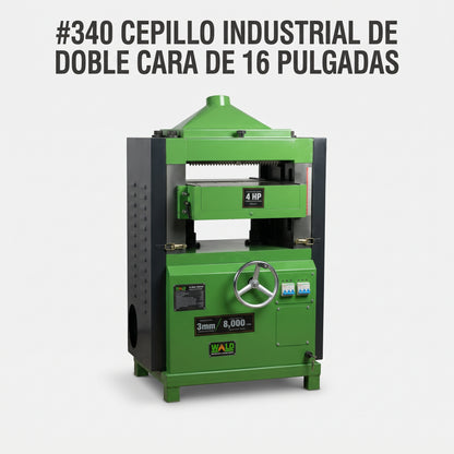 Industrial Woodworking Surface Planer / Thicknesser Machine — Portada Principal - Estudio Blanco | Generated by Modelize