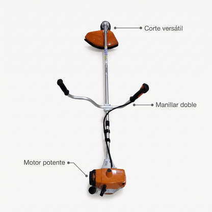 Gasoline String Trimmer / Brushcutter — Infografia de Caracteristicas | Generated by Modelize