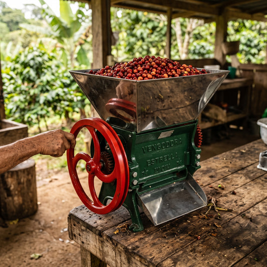 Manual Coffee Pulper Machine — Estilo de Vida - Producto en Uso | Generated by Modelize
