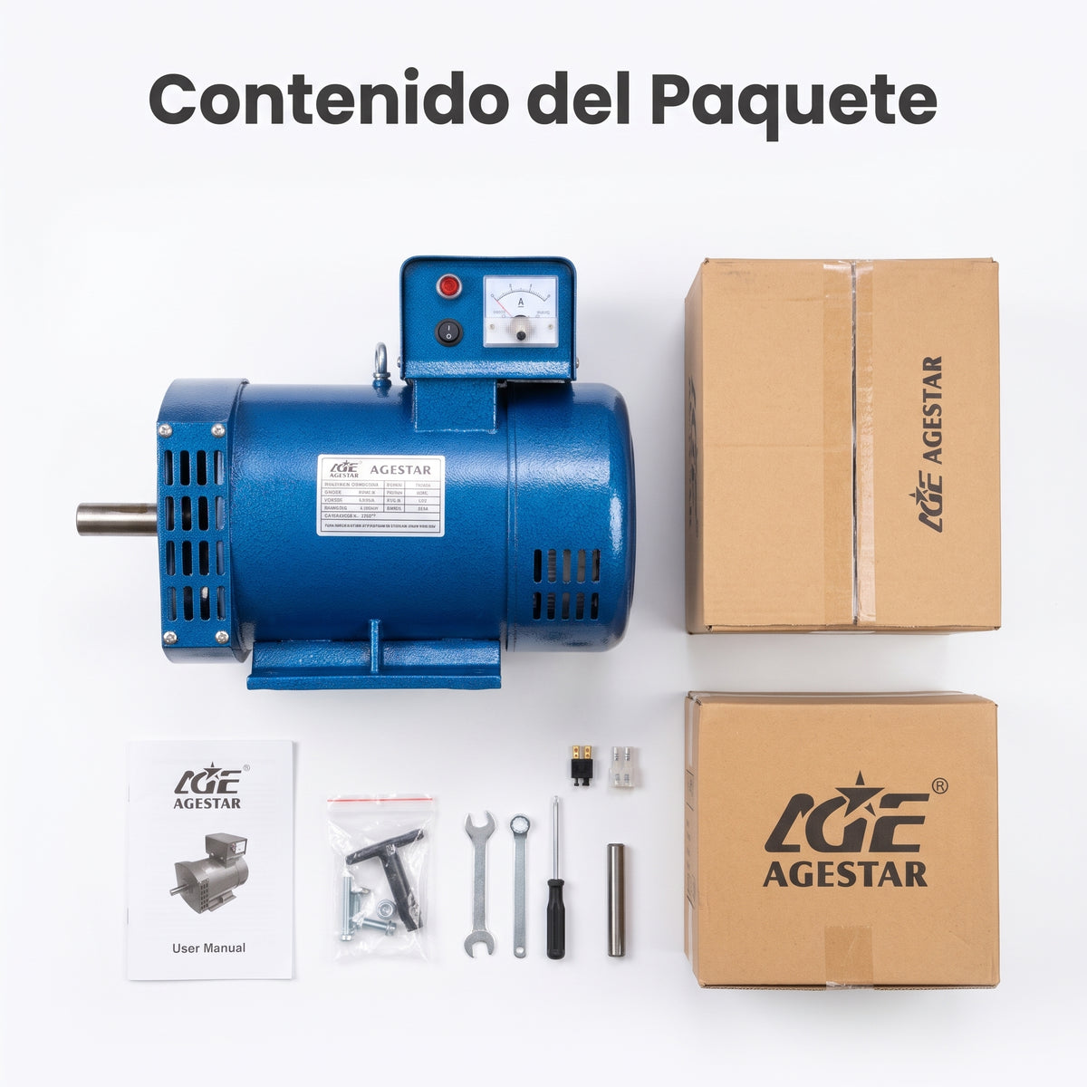 Electric Dynamo Generator Head — Contenido del Paquete - Vista Aerea | Generated by Modelize