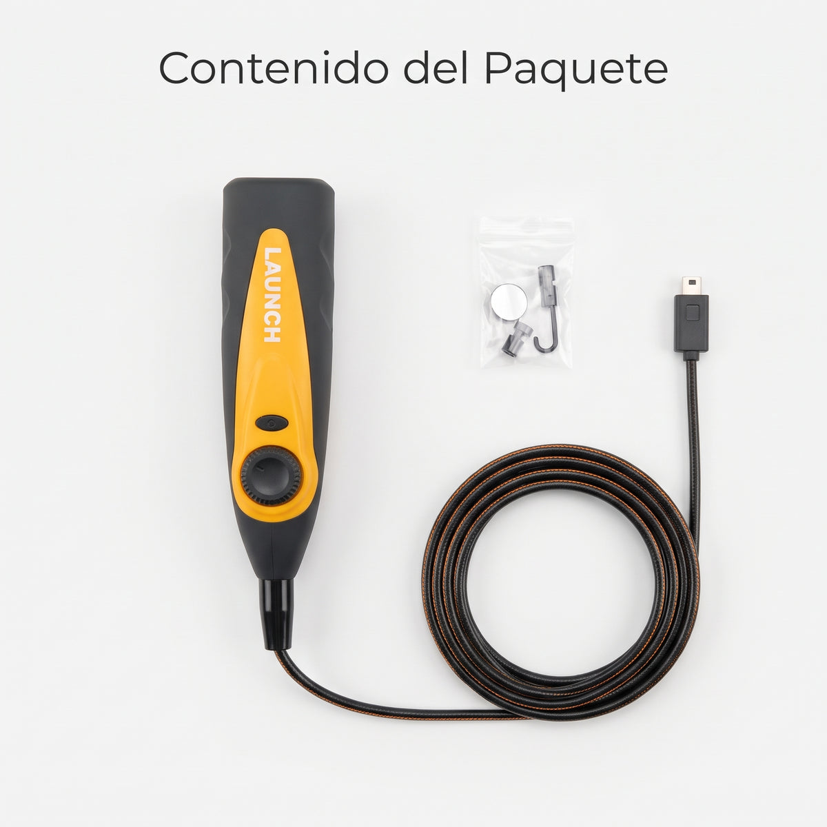 Automotive Endoscope — Contenido del Paquete - Vista Aerea | Generated by Modelize
