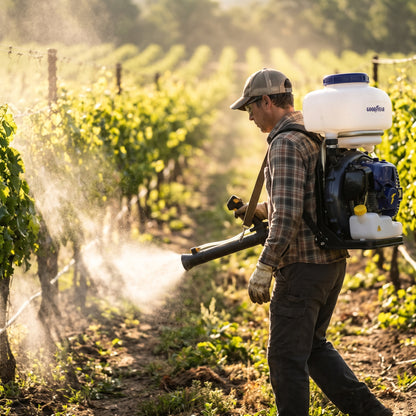 Backpack Mist Blower Sprayer — Estilo de Vida - Producto en Uso | Generated by Modelize