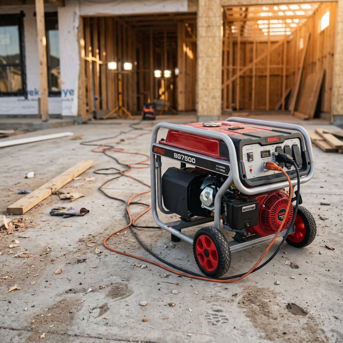 Portable Gasoline Generator — Estilo de Vida - Producto en Uso | Generated by Modelize
