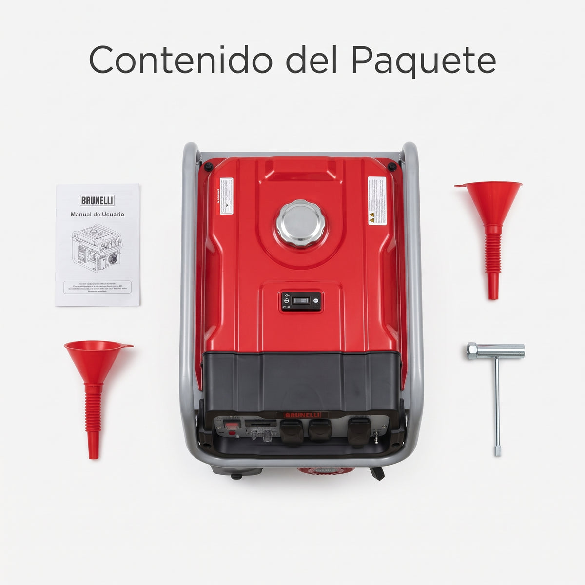 Portable Generator — Contenido del Paquete - Vista Aerea | Generated by Modelize