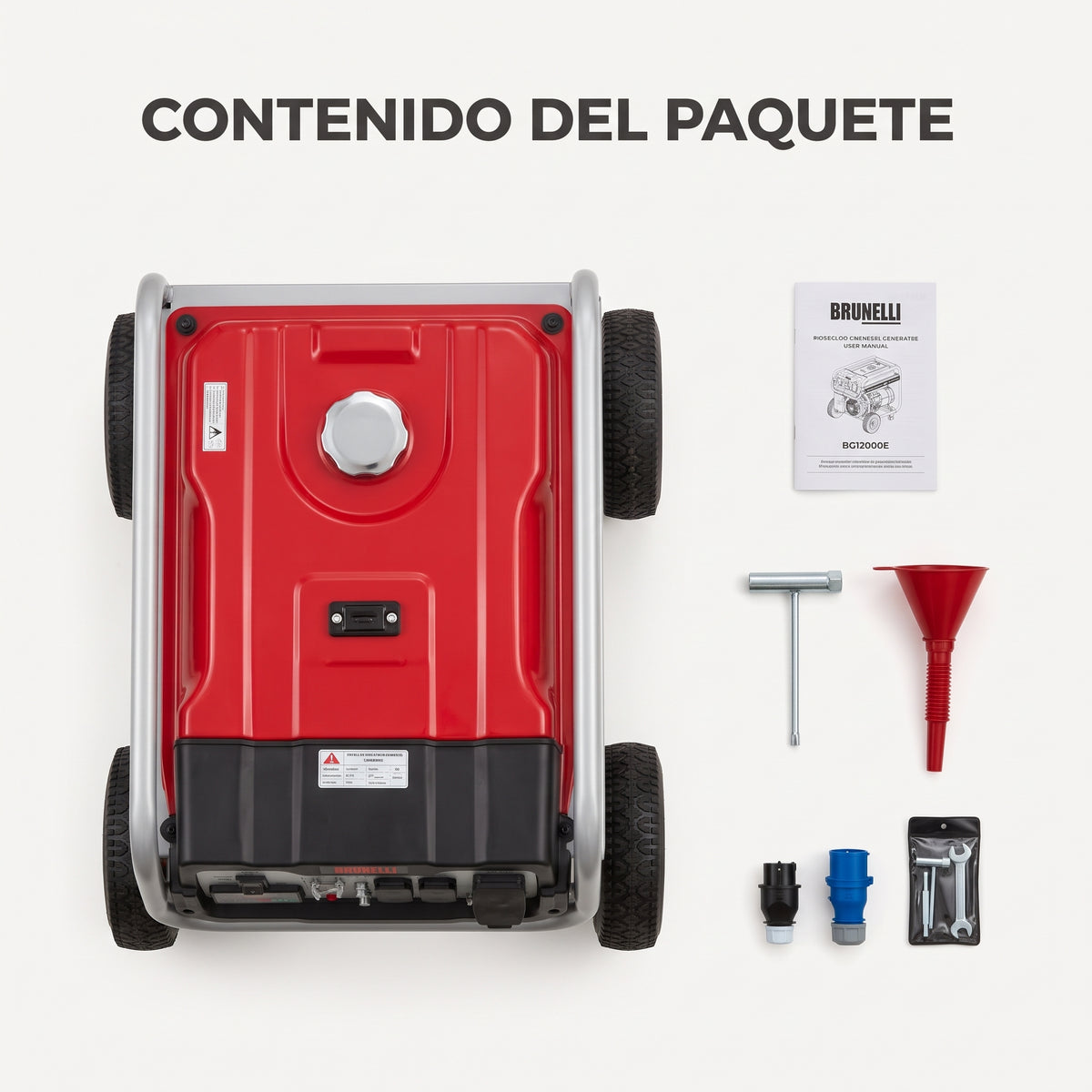 Portable Generator — Contenido del Paquete - Vista Aerea | Generated by Modelize