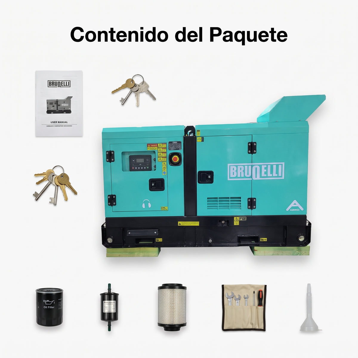 Silent Diesel Generator — Contenido del Paquete - Vista Aerea | Generated by Modelize