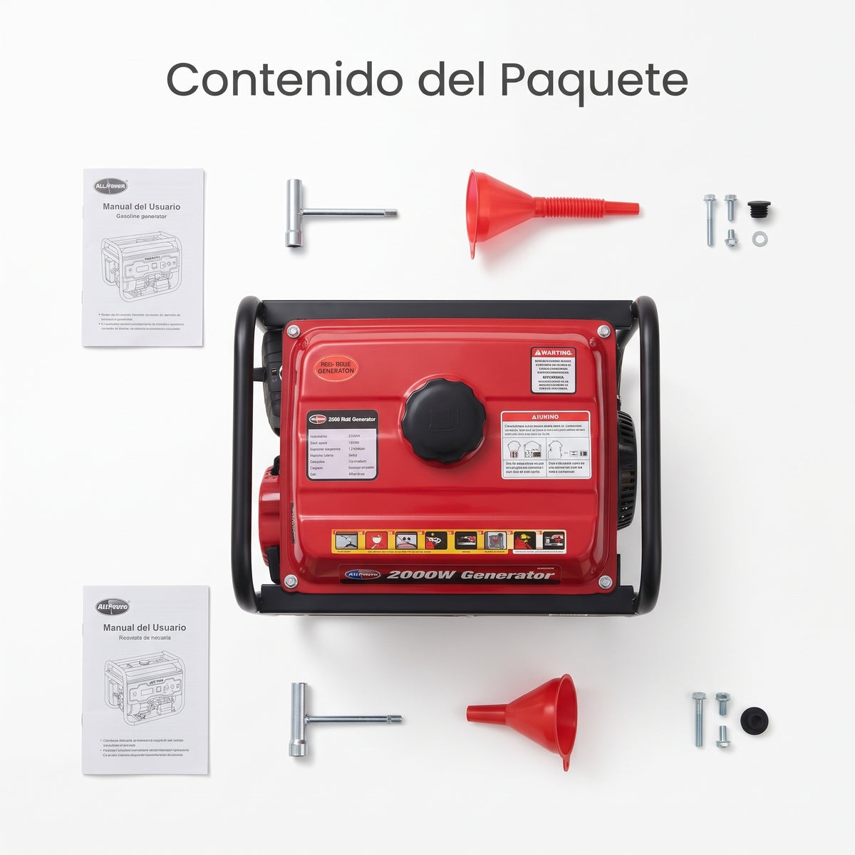 Portable Generator — Contenido del Paquete - Vista Aerea | Generated by Modelize