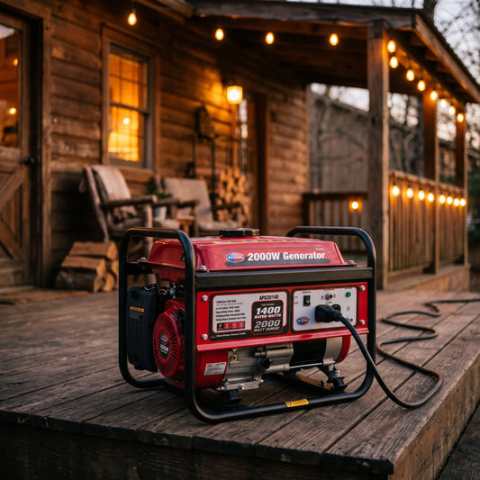 Portable Gasoline Generator — Estilo de Vida - Producto en Uso | Generated by Modelize