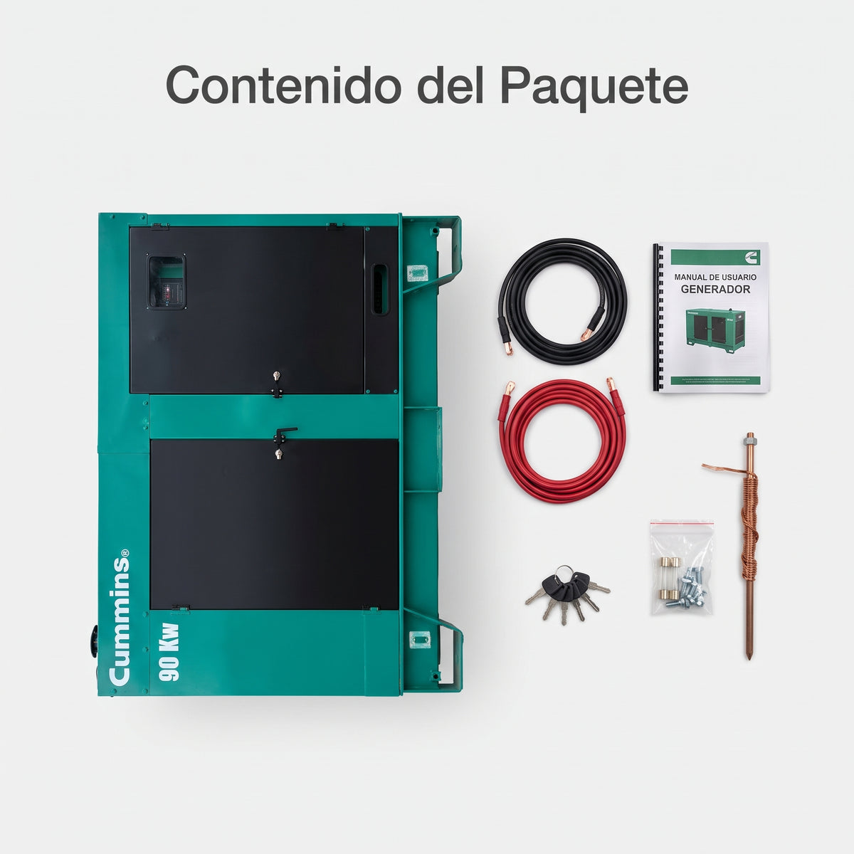 Industrial Electric Generator — Contenido del Paquete - Vista Aerea | Generated by Modelize