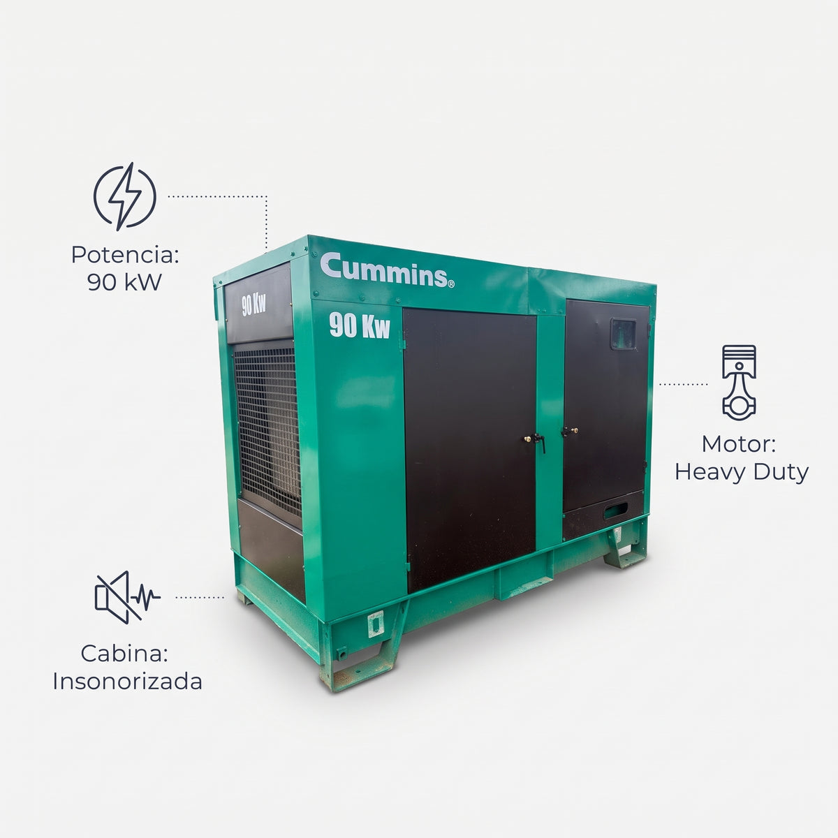 Industrial Diesel Generator — Infografia de Caracteristicas | Generated by Modelize