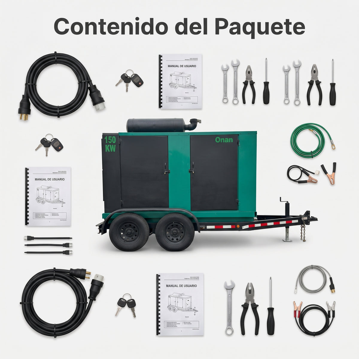 Industrial Generator Trailer — Contenido del Paquete - Vista Aerea | Generated by Modelize