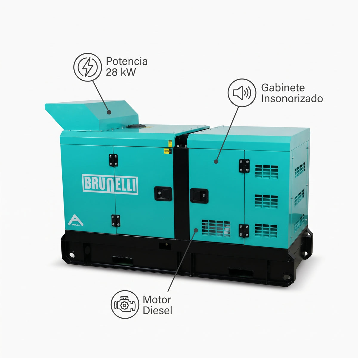 Industrial Diesel Generator — Infografia de Caracteristicas | Generated by Modelize