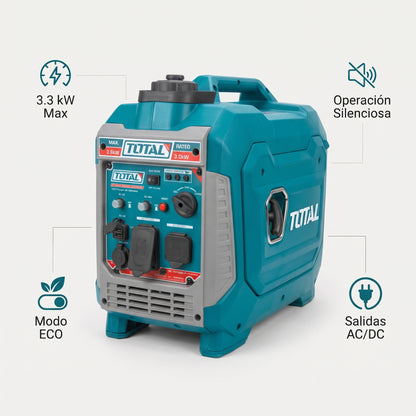 Portable Inverter Generator — Infografia de Caracteristicas | Generated by Modelize