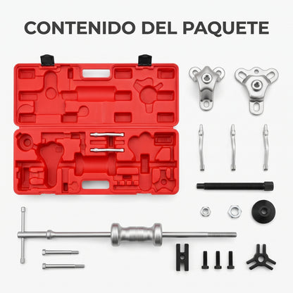 Dent puller slide hammer kit — Contenido del Paquete - Vista Aerea | Generated by Modelize