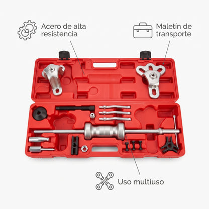 Dent puller kit / Slide hammer set — Infografia de Caracteristicas | Generated by Modelize