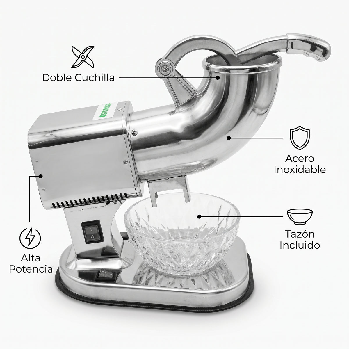Ice Shaver Machine / Snow Cone Maker — Infografia de Caracteristicas | Generated by Modelize