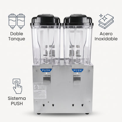 Commercial Juice Dispenser — Infografia de Caracteristicas | Generated by Modelize