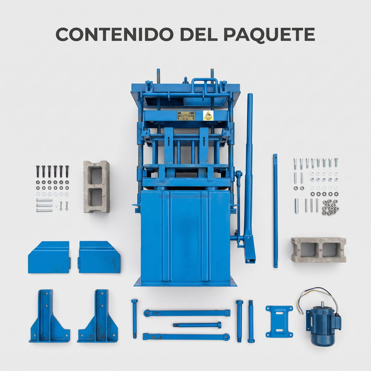 Concrete block making machine — Contenido del Paquete - Vista Aerea | Generated by Modelize