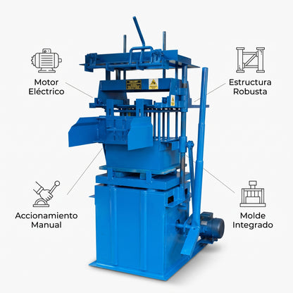 Concrete block making machine — Infografia de Caracteristicas | Generated by Modelize