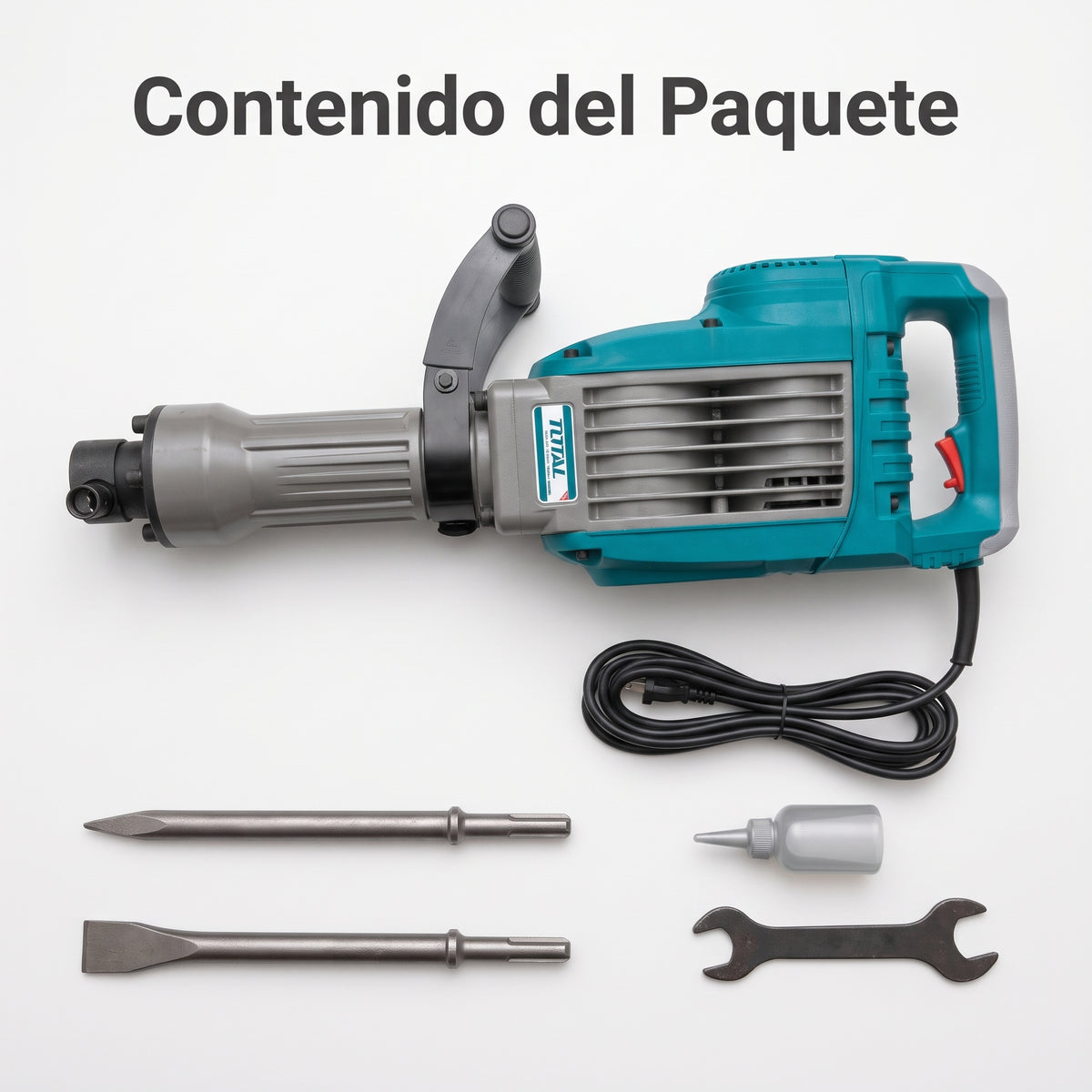 Demolition Hammer — Contenido del Paquete - Vista Aerea | Generated by Modelize