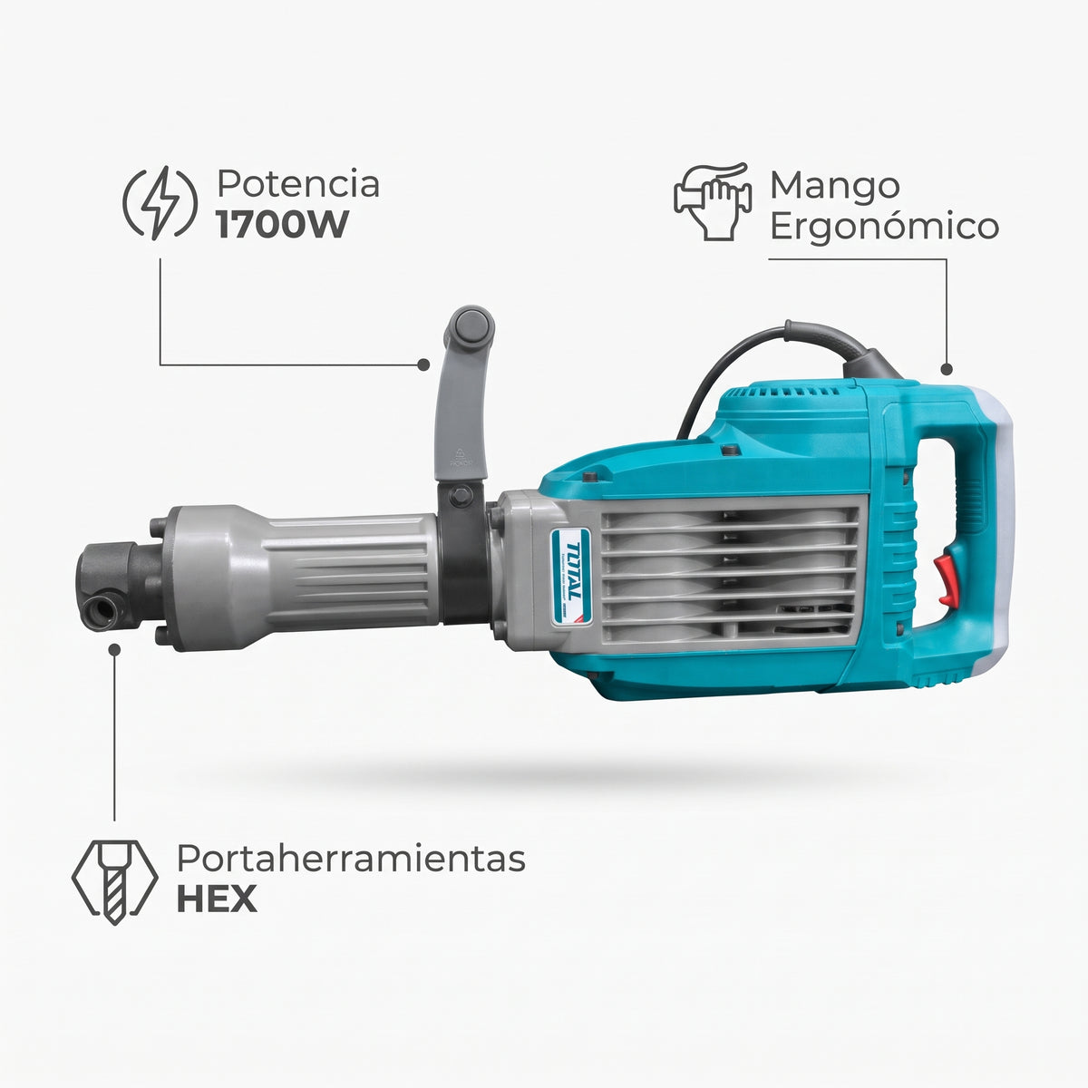 Demolition Hammer — Infografia de Caracteristicas | Generated by Modelize