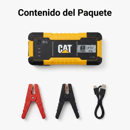 Portable Car Jump Starter and Power Bank — Contenido del Paquete - Vista Aerea | Generated by Modelize
