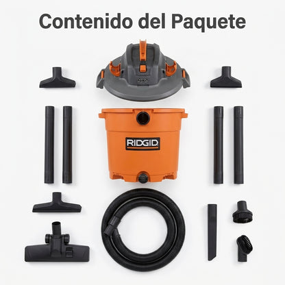 Wet/dry shop vacuum — Contenido del Paquete - Vista Aerea | Generated by Modelize