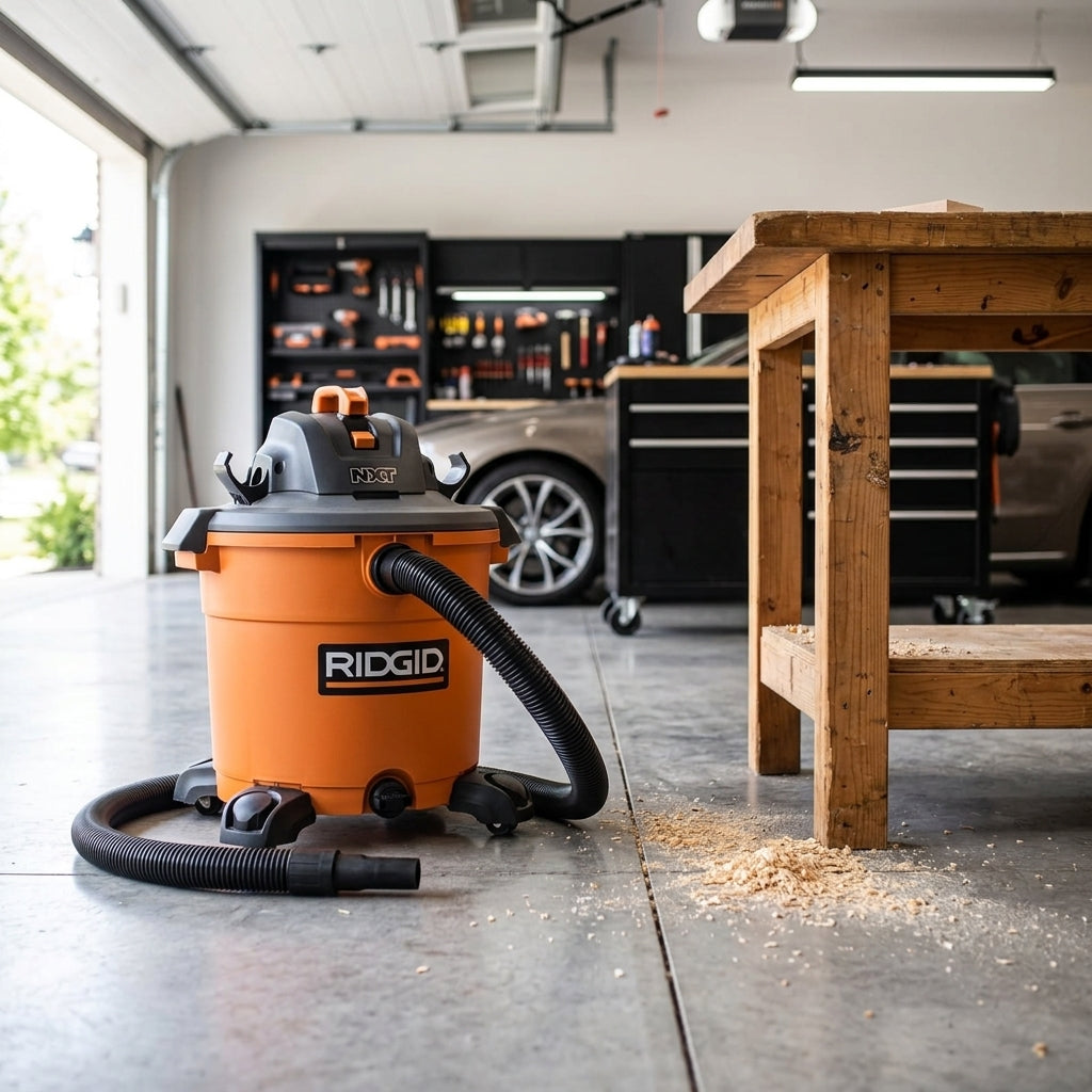 Industrial wet/dry vacuum cleaner — Estilo de Vida - Producto en Uso | Generated by Modelize