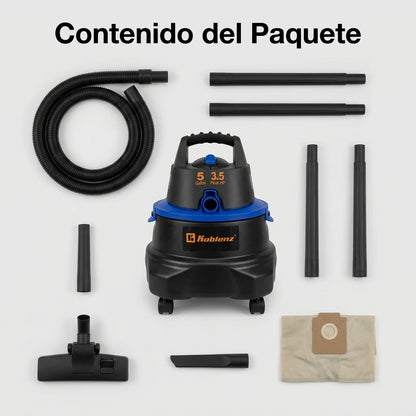 Wet/dry vacuum cleaner — Contenido del Paquete - Vista Aerea | Generated by Modelize