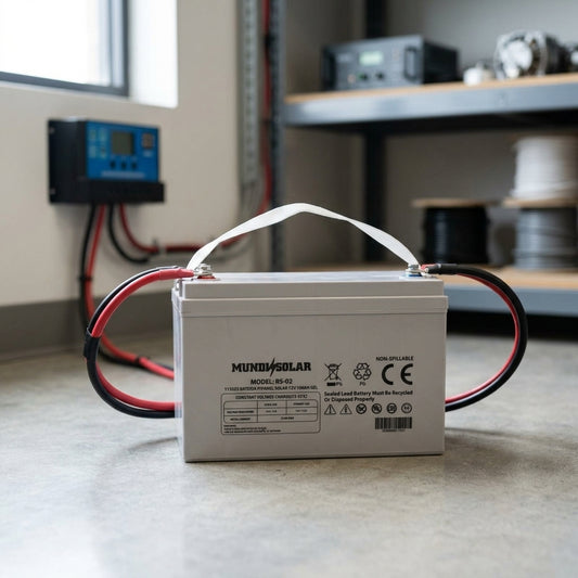 100Ah Solar Gel Battery — Estilo de Vida - Producto en Uso | Generated by Modelize